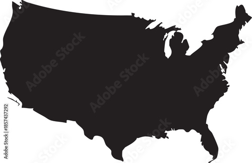 Usa map vector: united states outline silhouette for design and graphics eps
