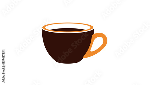 Wallpaper Mural Brown Coffee Cup with Orange Handle. Torontodigital.ca