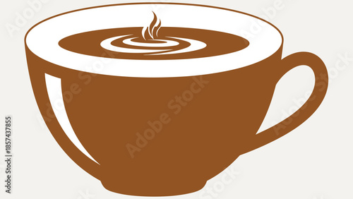 Brown Coffee Cup with Steam Rising 2.