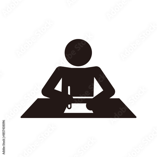 テストを受けている人のピクトグラムアイコン