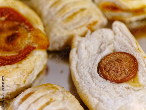 detail of vol au vent on a beautiful tray