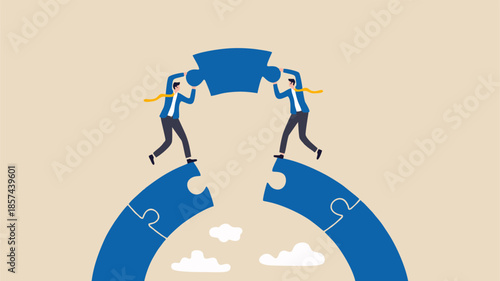 Business Teamwork and Collaboration Concept Illustration,