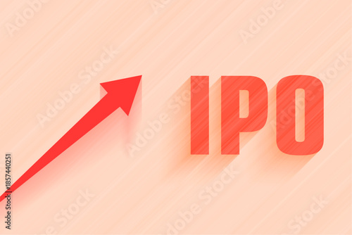 company ipo share launch concept background with growth arrow