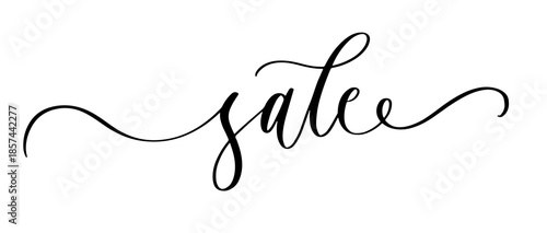 Sale lettering in elegant cursive script with decorative flourishes