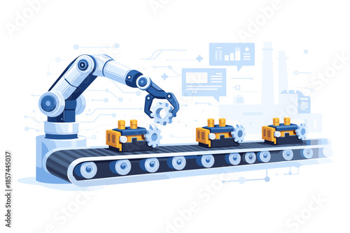 Industrial automation and robotic assembly line concept