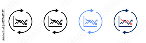 Demand Shift icon set multiple style collection
