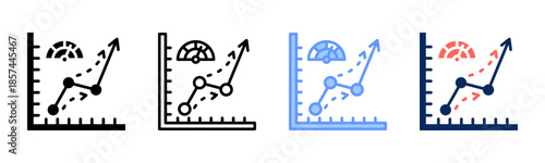 Demand Curve icon set multiple style collection