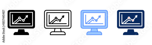 Market Shift icon set multiple style collection