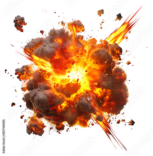 Fiery Explosion: A high-impact, dynamic shot of a massive explosion, capturing the raw power of fire and energy.