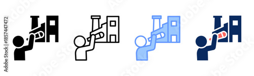 Industry Outlook icon set multiple style collection