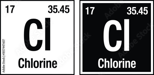 Chlorine Chemical Element Periodic Table Icon