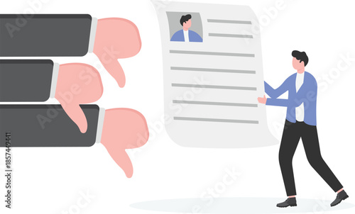 Job Rejection and Negative Review Concept 
