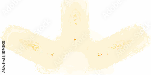 Abstract watercolor painting featuring a downward arrow shape in soft hues