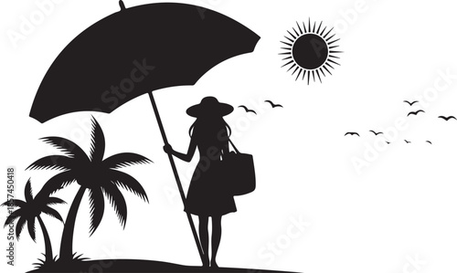 woman relaxing on a tropical beach