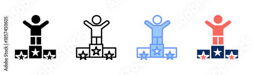 Niche Rank icon set multiple style collection