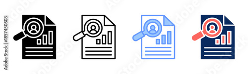 Demand Profile icon set multiple style collection