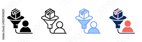 Niche Filter icon set multiple style collection