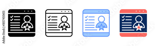 Target Persona icon set multiple style collection