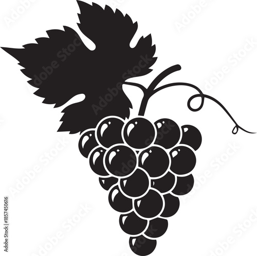 Black silhouette of a grape cluster