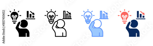 Unique Demand icon set multiple style collection