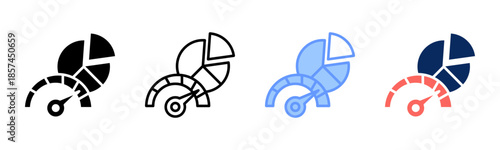 Market Segmentation icon set multiple style collection