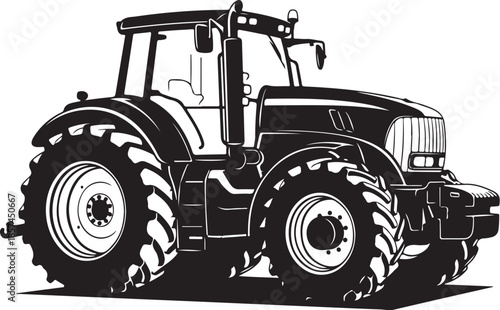 Modern tractor on a white background