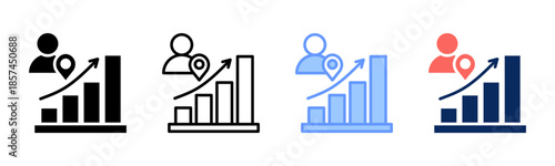 Audience Niche icon set multiple style collection