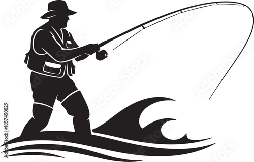 Fisherman catching a big fish