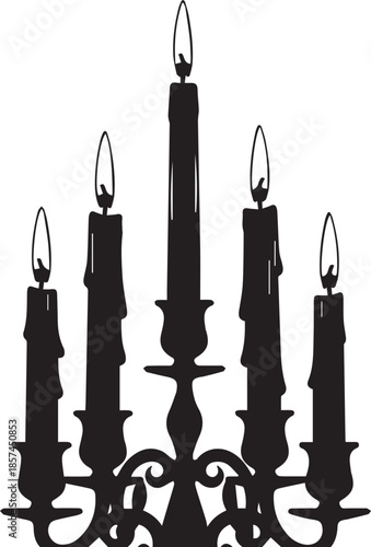 Elegant candelabra with lit candles