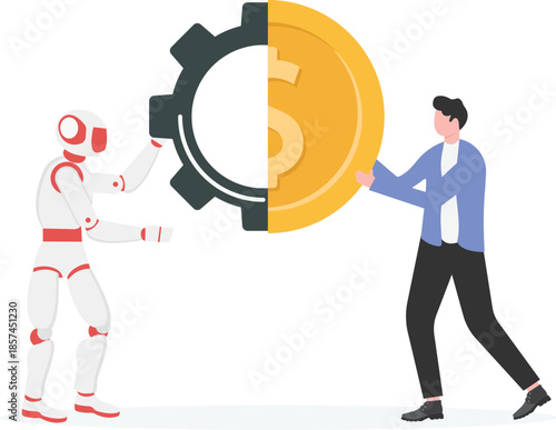 Human and Robot Integrating Industrial Gear with Profit 
