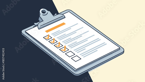 Clipboard with Checklist and Checkboxes.