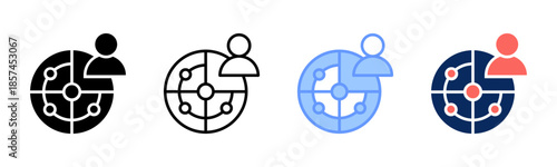 Competitor Radar icon set multiple style collection