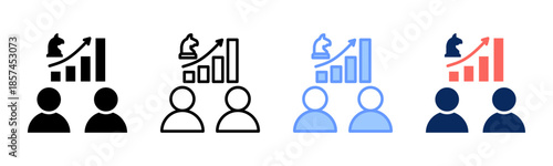 Strategic Rivalry icon set multiple style collection