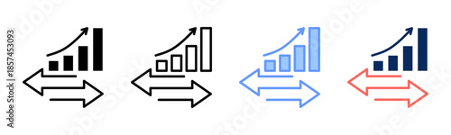 Market Rivalry icon set multiple style collection