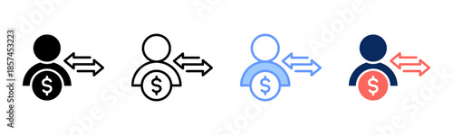 Market Counter icon set multiple style collection