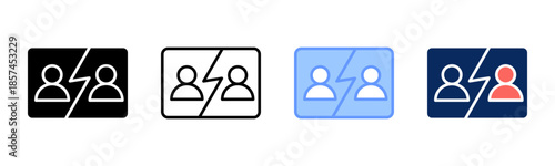 Market Battleline icon set multiple style collection