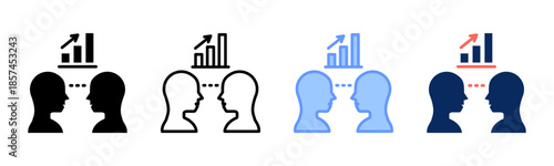 Competitive Benchmark icon set multiple style collection