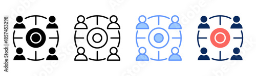 Rival Concentration icon set multiple style collection