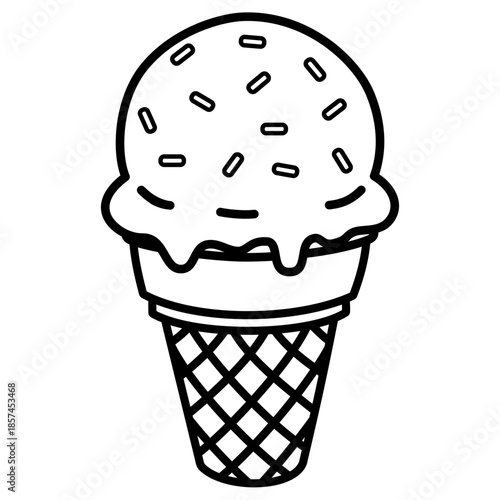 Ice Cream Scoop Simple Illustration 