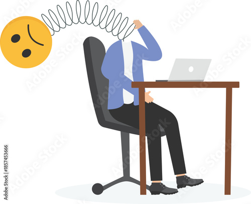 Workplace Depression and Emotional Burnout Concept
