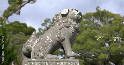 日本の映像　神社の狛犬