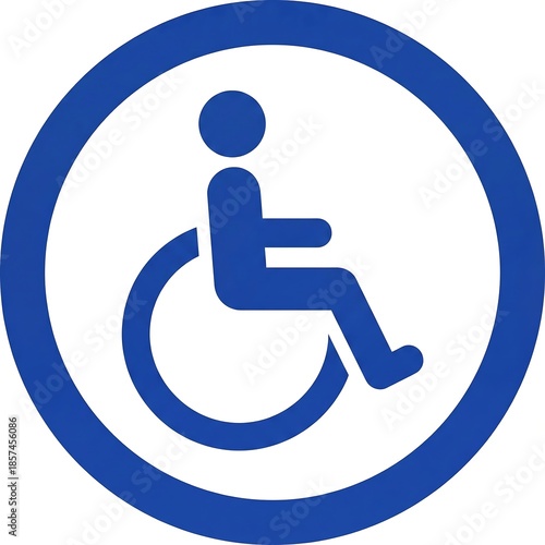 Universal accessibility symbol for disabled people, indicating access for wheelchairs, showing a person in a wheelchair within a blue circle