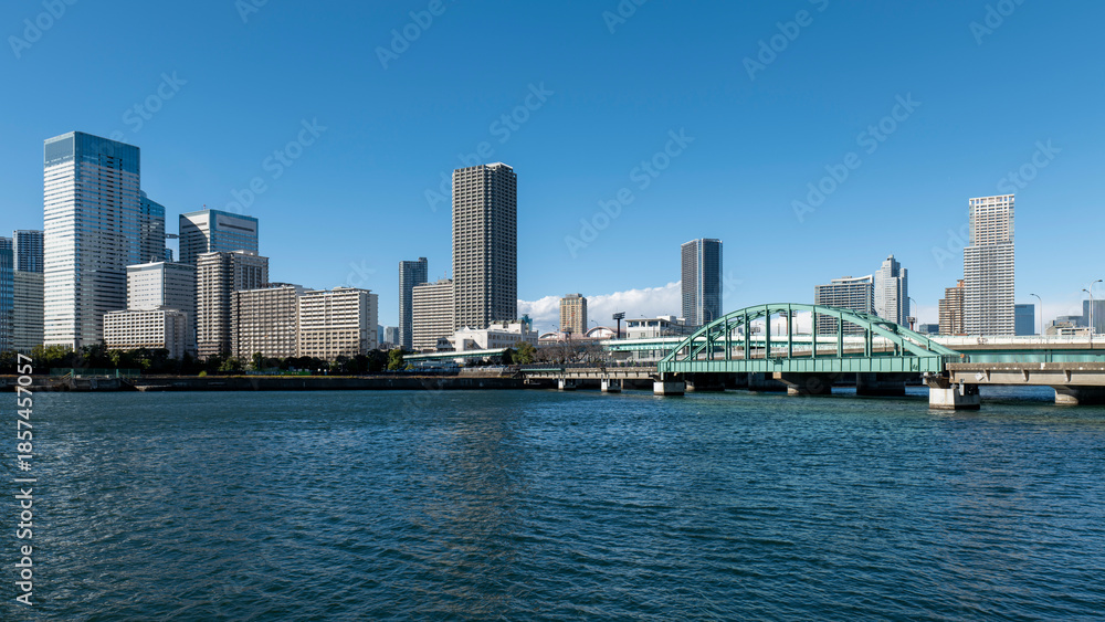 Naklejka premium 遊歩道となった豊洲「晴海橋梁 (旧晴海鉄道橋) 」 2025年12月