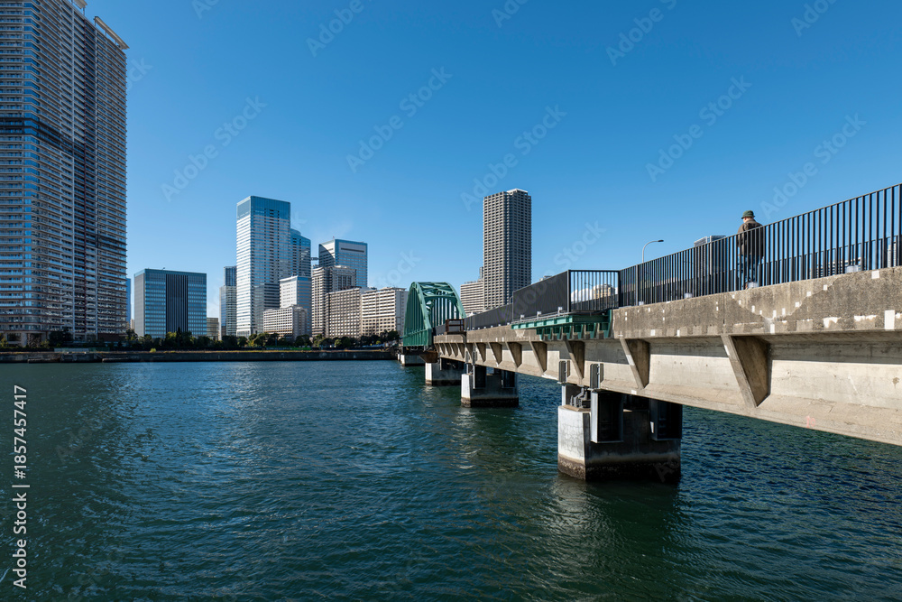 Fototapeta premium 遊歩道となった豊洲「晴海橋梁 (旧晴海鉄道橋) 」 2025年12月