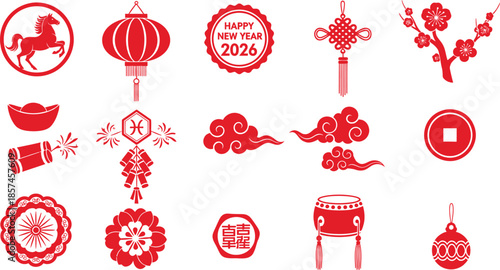 Chinese new year decorations and symbols