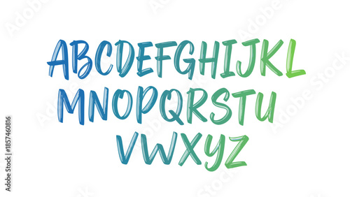 Colorful Handwritten Alphabet Letters Display.