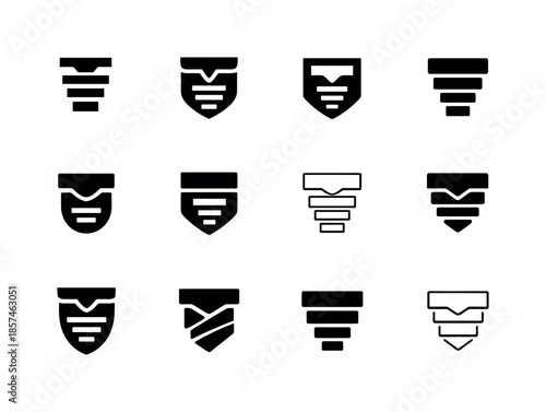 Typographic Logo Variations. Typographic hierarchy. Icon set. Set Logo of typographic hierarchy: bold title marker. harmonious logo variations of the same