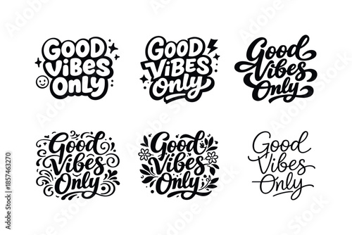Playful Lettering Variations. Playful hand-lettered banner quotes. Set lettering. harmonious lettering variations of the same emblematic concept, each with