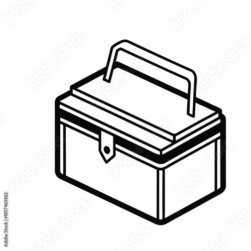 Black and white illustration of a briefcase with a handle