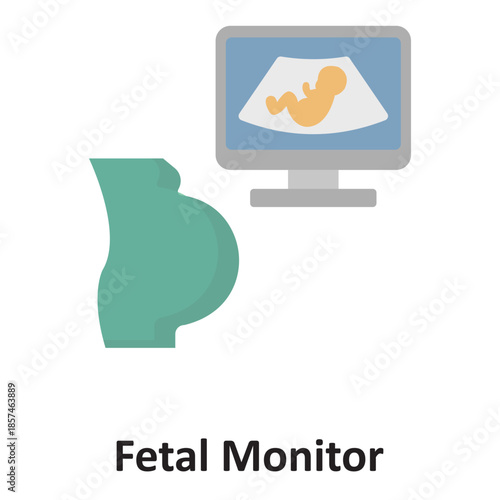 Fetal Monitor Vector Icon which can easily modify or edit